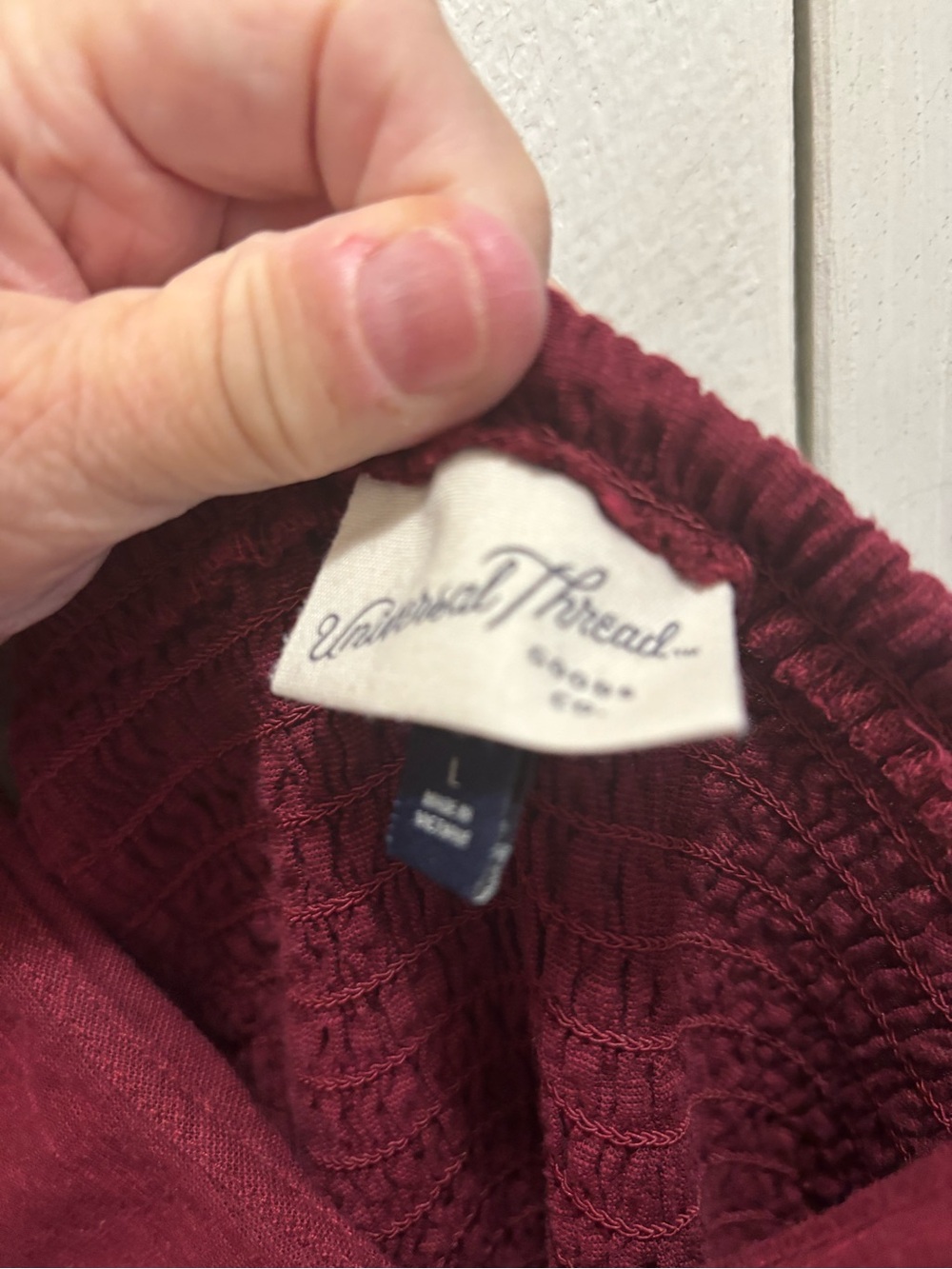 Universal Thread Burgundy Ruffle V-Neck Dress - Picture 2 of 6